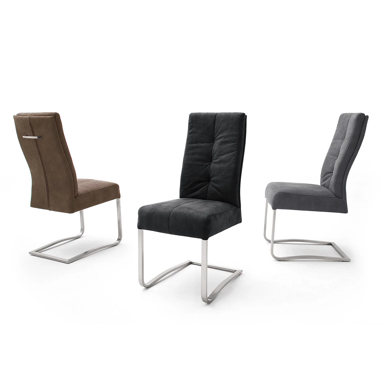 Fredriks Freischwinger Bury I (2er-Set) - Kunstleder / Edelstahl - Schwarz 2 Fredriks Freischwinger Bury I (2er-Set) - Kunstleder / Edelstahl - Schwarz – Bild 2