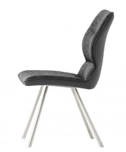 Fredriks Esszimmerstuhl Kiama (2er-Set) - Kunstleder / Flachgewebe - Edelstahl - Anthrazit -Deutschland Stühle Verkaufs-Shop 1000179024 190725 10291300075 DETAILS P000000001000179024