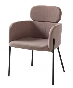 Mørteens Armlehnenstuhl Menly - Webstoff / Metall - Schwarz - Altrosa