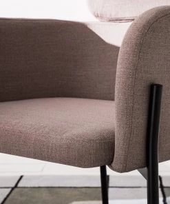 Mørteens Armlehnenstuhl Menly - Webstoff / Metall - Schwarz - Altrosa -Deutschland Stühle Verkaufs-Shop 1000179459 200122 12294700012 DETAILS P000000001000179459