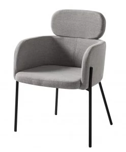 Mørteens Armlehnenstuhl Menly - Webstoff / Metall - Schwarz - Grau