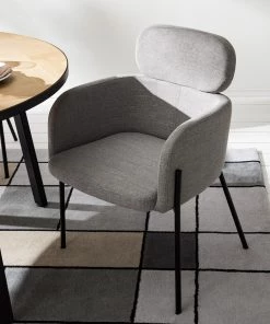 Mørteens Armlehnenstuhl Menly - Webstoff / Metall - Schwarz - Grau -Deutschland Stühle Verkaufs-Shop 1000179460 200122 12294700014 MOOD DETAILS P000000001000179460 mood