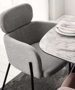 Mørteens Armlehnenstuhl Menly - Webstoff / Metall - Schwarz - Grau -Deutschland Stühle Verkaufs-Shop 1000179460 200122 12294700021 DETAILS P000000001000179460