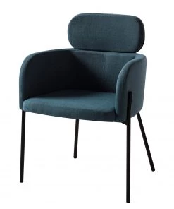 Mørteens Armlehnenstuhl Menly - Webstoff / Metall - Schwarz - Blaugrau