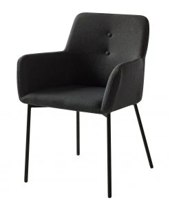 Mørteens Armlehnenstuhl Mehle - Webstoff / Metall - Schwarz - Anthrazit