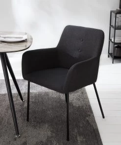 Mørteens Armlehnenstuhl Mehle - Webstoff / Metall - Schwarz - Anthrazit -Deutschland Stühle Verkaufs-Shop 1000179467 200310 11380400039 MOOD DETAILS P000000001000179467 mood