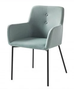 Mørteens Armlehnenstuhl Mehle - Webstoff / Metall - Schwarz - Mintgrün