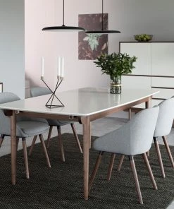 Mørteens Armlehnenstuhl Maadi (2er-Set) - Webstoff / Eisen - Hellgrau / Walnuss -Deutschland Stühle Verkaufs-Shop 1000184087 190812 13043000004 MOOD DETAILS P000000001000184087 mood