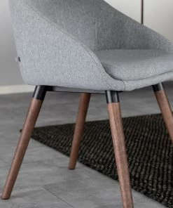 Mørteens Armlehnenstuhl Maadi (2er-Set) - Webstoff / Eisen - Hellgrau / Walnuss -Deutschland Stühle Verkaufs-Shop 1000184087 190812 13043100009 DETAILS P000000001000184087