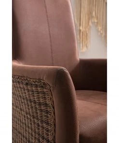 Ars Natura Armlehnenstuhl Esquina - Kunstleder / Rattan - Vintage Braun / Hellbraun meliert -Deutschland Stühle Verkaufs-Shop 1000184165 200317 14293500004 DETAILS P000000001000184165