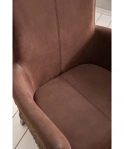 Ars Natura Armlehnenstuhl Esquina - Kunstleder / Rattan - Vintage Braun / Hellbraun meliert -Deutschland Stühle Verkaufs-Shop 1000184165 200317 14293600005 DETAILS P000000001000184165