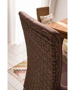 Ars Natura Armlehnenstuhl Esquina - Kunstleder / Rattan - Vintage Braun / Hellbraun meliert -Deutschland Stühle Verkaufs-Shop 1000184165 200317 14293600006 DETAILS P000000001000184165