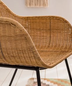 Ars manufacti Armlehnenstuhl Vuna - Rattan / Metall - Rattan Natur / Schwarz -Deutschland Stühle Verkaufs-Shop 1000184178 200317 14455600025 DETAILS P000000001000184178