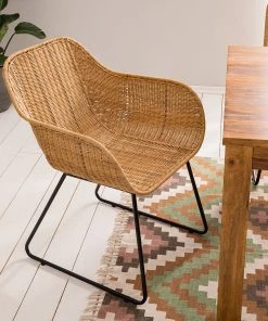 Ars manufacti Armlehnenstuhl Vuna - Rattan / Metall - Rattan Natur / Schwarz -Deutschland Stühle Verkaufs-Shop 1000184178 200317 14455700028 MOOD DETAILS P000000001000184178 mood