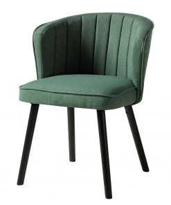 Mørteens Polsterstuhl Sollia - Webstoff / Buche massiv - Schwarz - Grün