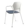 Mayer Sitzmöbel Armlehnenstuhl myPRIMO II - Flachgewebe / Kunststoff - Chrom - Weiß / Jeansblau