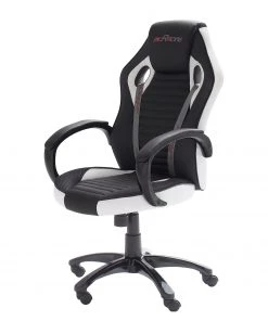 Home24office Gaming Chair Emra - Kunstleder / Nylon - Weiß / Schwarz