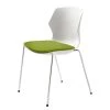 Mayer Sitzmöbel Stapelstuhl myPRIMO II - Flachgewebe / Kunststoff - Chrom - Weiß / Kiwigrün