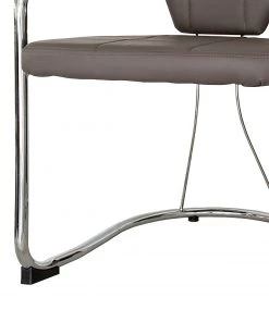 Mooved Armlehnenstuhl Kisko (2er-Set) - Kunstleder / Stahl - Chrom - Taupe -Deutschland Stühle Verkaufs-Shop 1000188622 210302 10361300003 DETAILS P000000001000188622