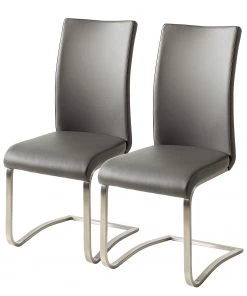 Fredriks Freischwinger Marco (2er-Set) - Kunstleder Putri: Grau