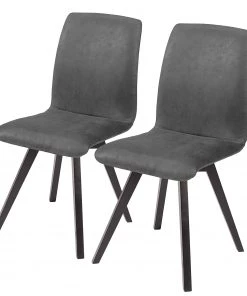 Schösswender Esszimmerstuhl Karla II (2er-Set) - Kunstleder / Buche lackiert - Anthrazit