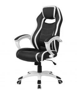 Furnitive Gaming Chair Meon - Kunstleder / Kunststoff - Schwarz / Matt Weiß