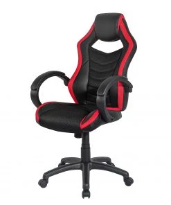 Furnitive Gaming Chair Orgon - Kunstleder & Mesh / Kunststoff - Schwarz / Rot