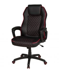 Duo Collection Bürodrehstuhl Maik XXL - Kunstleder / Nylon - Rot / Schwarz