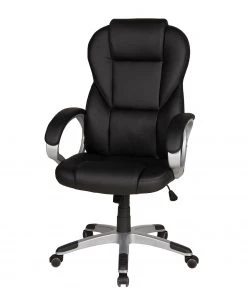 Duo Collection Bürodrehstuhl Julius - Kunstleder / Nylon - Schwarz / Silber