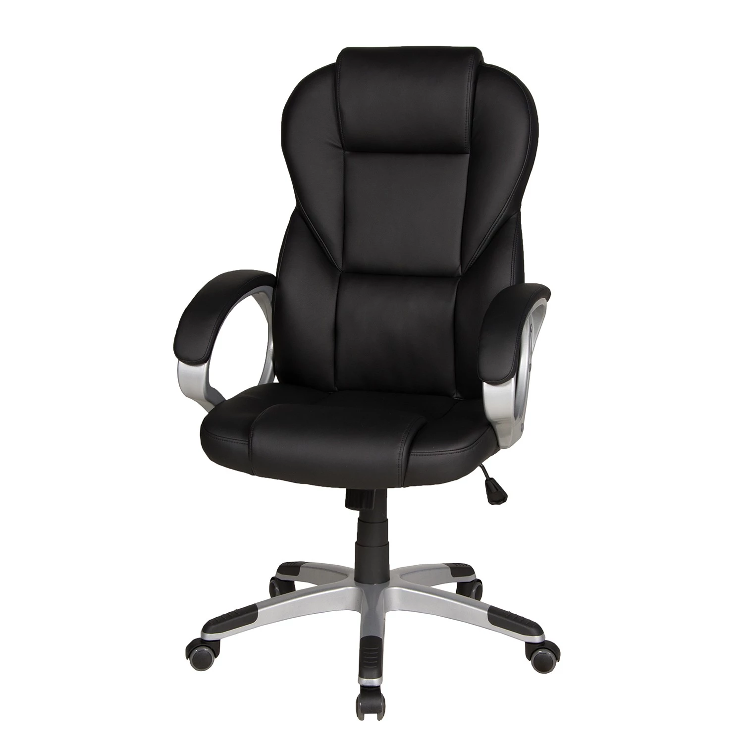 Duo Collection Bürodrehstuhl Julius - Kunstleder / Nylon - Schwarz / Silber 1 Duo Collection Bürodrehstuhl Julius - Kunstleder / Nylon - Schwarz / Silber