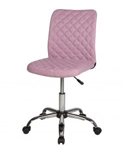 Duo Collection Bürodrehstuhl Milo II - Webstoff / Stahl - Rosa / Chrom