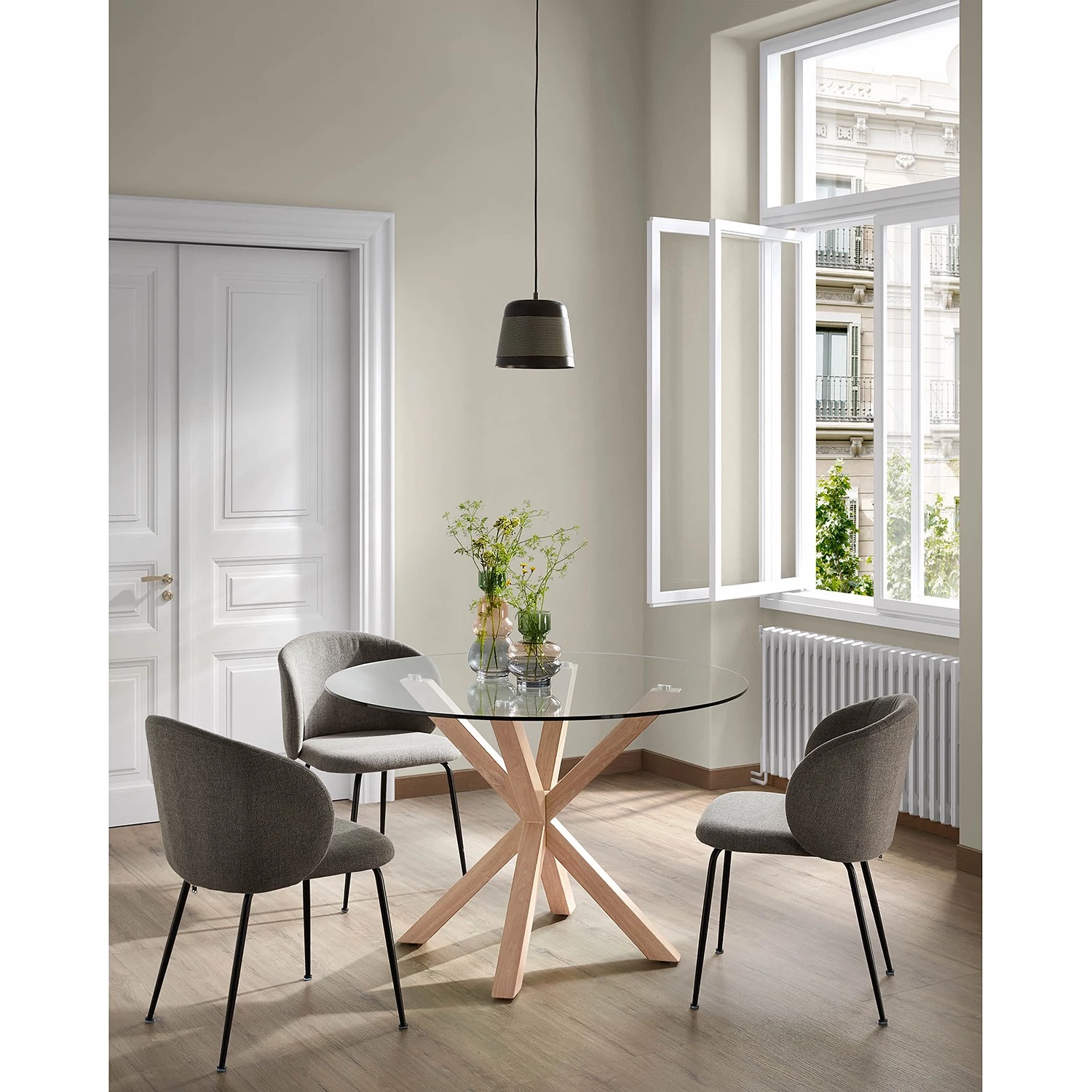 Norrwood Polsterstuhl Mellis (2er-Set) - Strukturstoff / Metall - Schwarz - Dunkelgrau 2 Norrwood Polsterstuhl Mellis (2er-Set) - Strukturstoff / Metall - Schwarz - Dunkelgrau – Bild 2