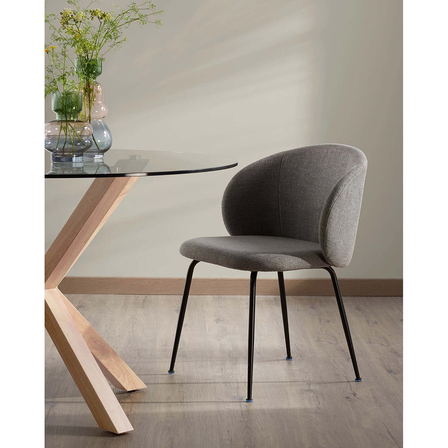 Norrwood Polsterstuhl Mellis (2er-Set) - Strukturstoff / Metall - Schwarz - Dunkelgrau 3 Norrwood Polsterstuhl Mellis (2er-Set) - Strukturstoff / Metall - Schwarz - Dunkelgrau – Bild 3