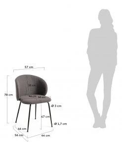 Norrwood Polsterstuhl Mellis (2er-Set) - Strukturstoff / Metall - Schwarz - Dunkelgrau 15 Norrwood Polsterstuhl Mellis (2er-Set) - Strukturstoff / Metall - Schwarz - Dunkelgrau -Deutschland Stühle Verkaufs-Shop 1000200227 200206 13510200012 SKETCH DETAILS P000000001000200227 sketch