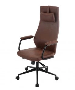 Ars manufacti Bürostuhl Byram - Microfaser / Metall - Vintage Braun / Matt Schwarz