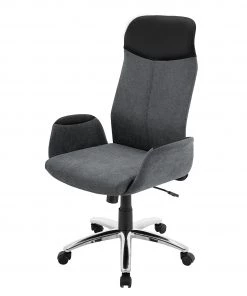 Fredriks Bürostuhl Hensol - Microfaser & Kunstleder - Grau / Chrom