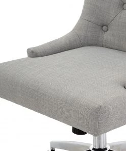 Maison Belfort Bürostuhl Caney - Flachgewebe / Metall - Hellgrau / Chrom -Deutschland Stühle Verkaufs-Shop 1000201108 200206 10591400025 DETAILS P000000001000201108