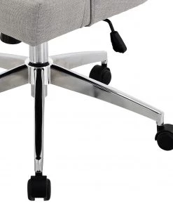 Maison Belfort Bürostuhl Caney - Flachgewebe / Metall - Hellgrau / Chrom -Deutschland Stühle Verkaufs-Shop 1000201108 200206 10591400026 DETAILS P000000001000201108