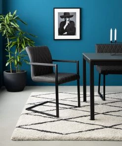 Ars manufacti Armlehnenstuhl Finga IV - Kunstleder / Metall - Dunkelgrau / Schwarz -Deutschland Stühle Verkaufs-Shop 1000201167 201125 13343900001 MOOD DETAILS P000000001000201167 mood