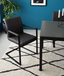 Ars manufacti Armlehnenstuhl Finga IV - Kunstleder / Metall - Dunkelgrau / Schwarz -Deutschland Stühle Verkaufs-Shop 1000201167 201125 13343900002 MOOD DETAILS P000000001000201167 mood