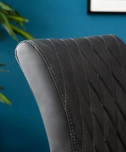 Ars manufacti Armlehnenstuhl Finga IV - Kunstleder / Metall - Dunkelgrau / Schwarz -Deutschland Stühle Verkaufs-Shop 1000201167 201125 13343900003 DETAILS P000000001000201167