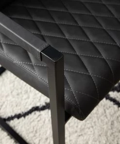 Ars manufacti Armlehnenstuhl Finga IV - Kunstleder / Metall - Dunkelgrau / Schwarz -Deutschland Stühle Verkaufs-Shop 1000201167 201125 13343900004 DETAILS P000000001000201167