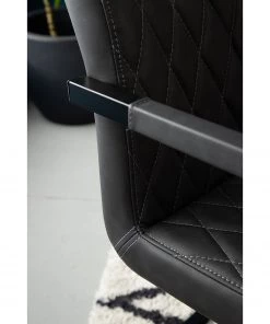 Ars manufacti Armlehnenstuhl Finga IV - Kunstleder / Metall - Dunkelgrau / Schwarz -Deutschland Stühle Verkaufs-Shop 1000201167 201125 13343900005 DETAILS P000000001000201167