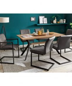 Ars manufacti Freischwinger Finga IV (2er-Set) - Kunstleder / Metall - Dunkelgrau / Schwarz -Deutschland Stühle Verkaufs-Shop 1000201172 200331 08020200026 MOOD DETAILS P000000001000201172 mood