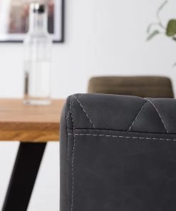 Ars manufacti Freischwinger Finga IV (2er-Set) - Kunstleder / Metall - Dunkelgrau / Schwarz -Deutschland Stühle Verkaufs-Shop 1000201172 210127 14395800013 DETAILS P000000001000201172