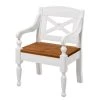 Maison Belfort Armlehnenstuhl Villefort - Kiefer massiv - Kiefer Weiß / Kiefer Bernstein