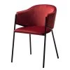 Mørteens Armlehnenstuhl Koloa I - Samt / Stahl - Bordeaux / Schwarz