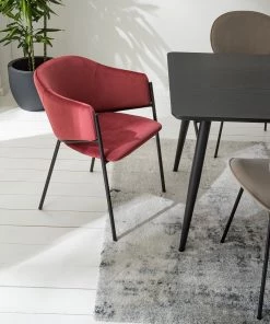 Mørteens Armlehnenstuhl Koloa I - Samt / Stahl - Bordeaux / Schwarz -Deutschland Stühle Verkaufs-Shop 1000205088 201229 14351600002 MOOD DETAILS P000000001000205088 mood