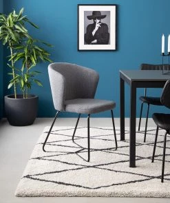 Mørteens Armlehnenstuhl Tulia - Webstoff / Stahl - Dunkelgrau / Schwarz -Deutschland Stühle Verkaufs-Shop 1000205089 201130 09444900001 MOOD DETAILS P000000001000205089 mood