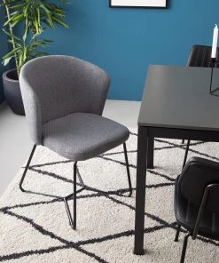 Mørteens Armlehnenstuhl Tulia - Webstoff / Stahl - Dunkelgrau / Schwarz -Deutschland Stühle Verkaufs-Shop 1000205089 201130 09444900002 MOOD DETAILS P000000001000205089 mood